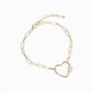 Gold & Silver Dipped Heart Charm Anklet with CZ Accents