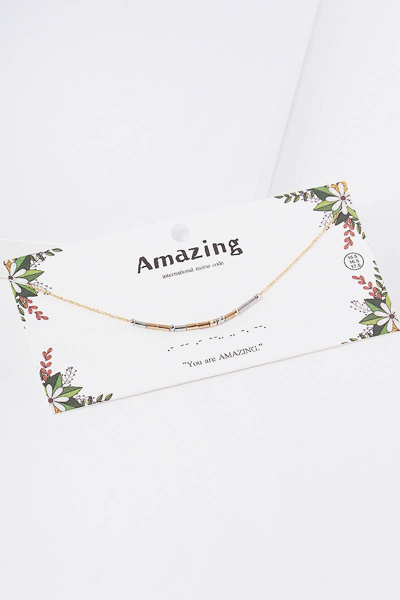 Gold Plated Morse Code Necklace