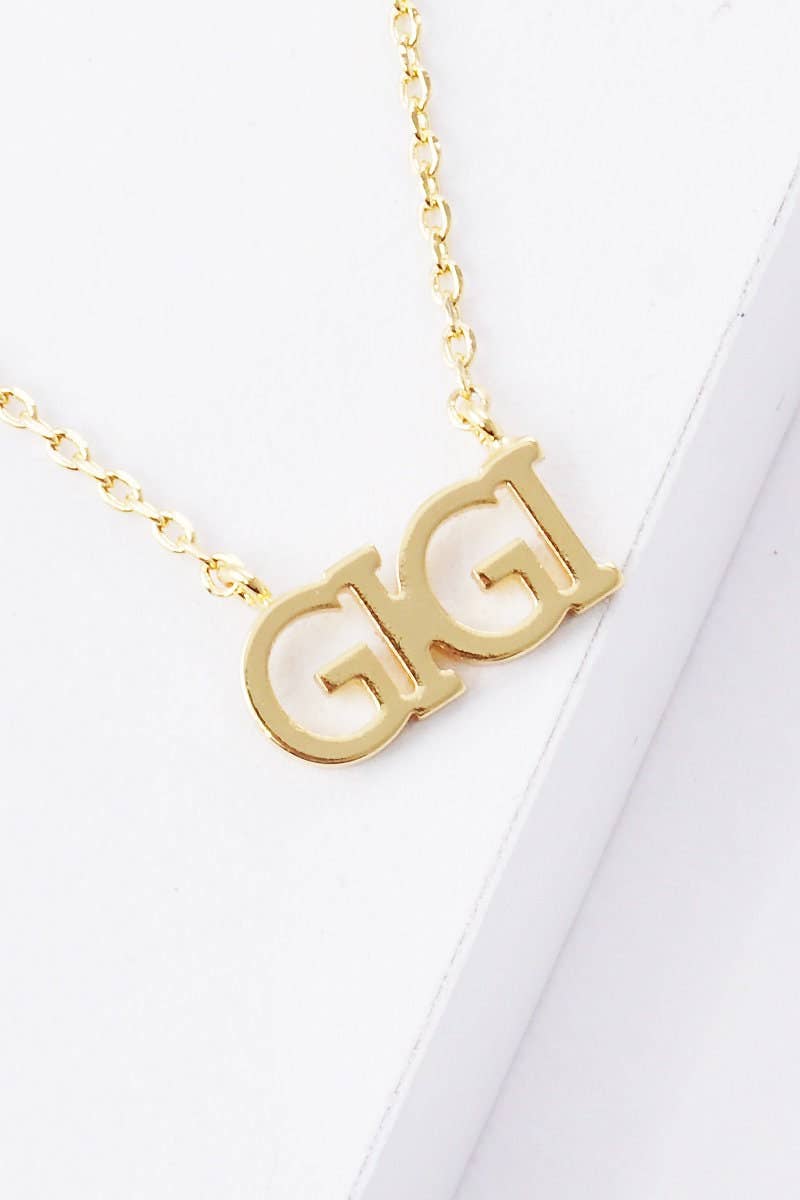 Gold Gigi Text Necklace