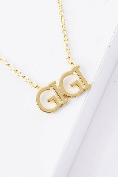 Gold Gigi Text Necklace