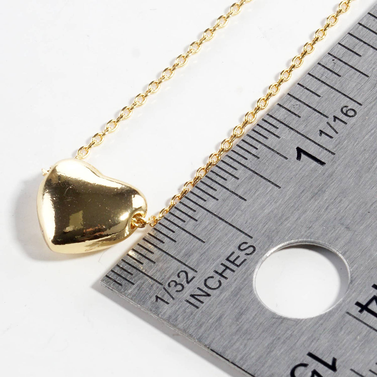 Minimalist Puffy Heart Pendant Necklace