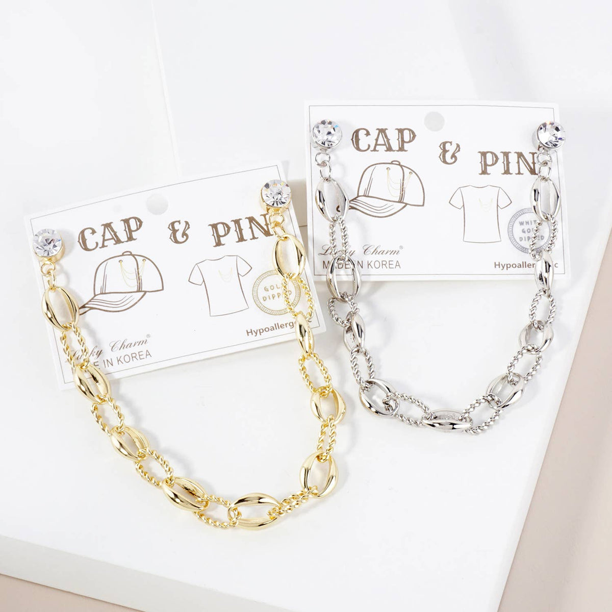 Lucky Charm Crystal Cap & Pin Chain Accessory