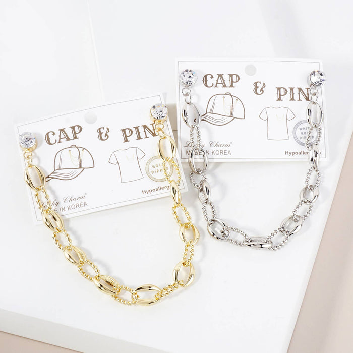 Lucky Charm Crystal Cap & Pin Chain Accessory
