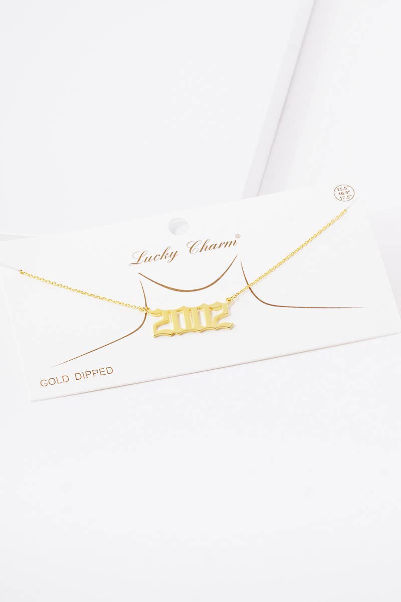 Gold Plated Birth Year Necklace