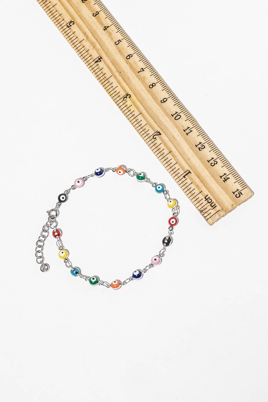 Multi-Color Enamel Evil Eye Station Bracelet
