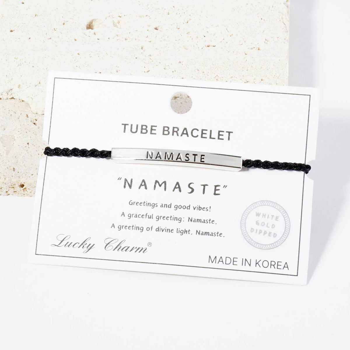 Inspirational Messages "Namaste" Tube Bar Bracelet