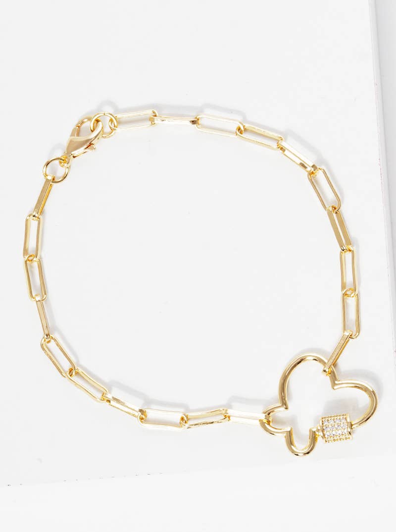 Minimalist Carabiner Clover Bracelet