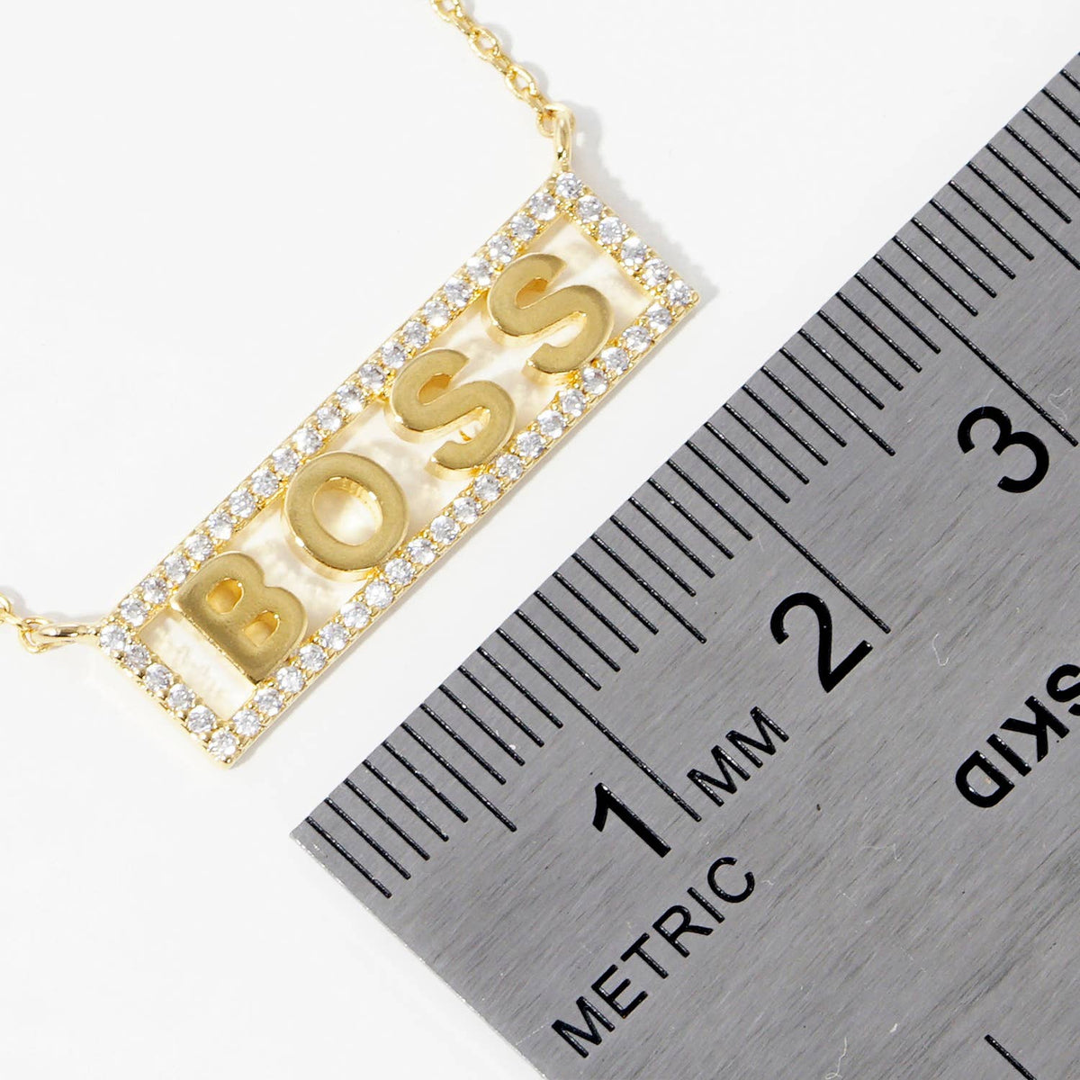 Gold Plated Boss Bar Necklace