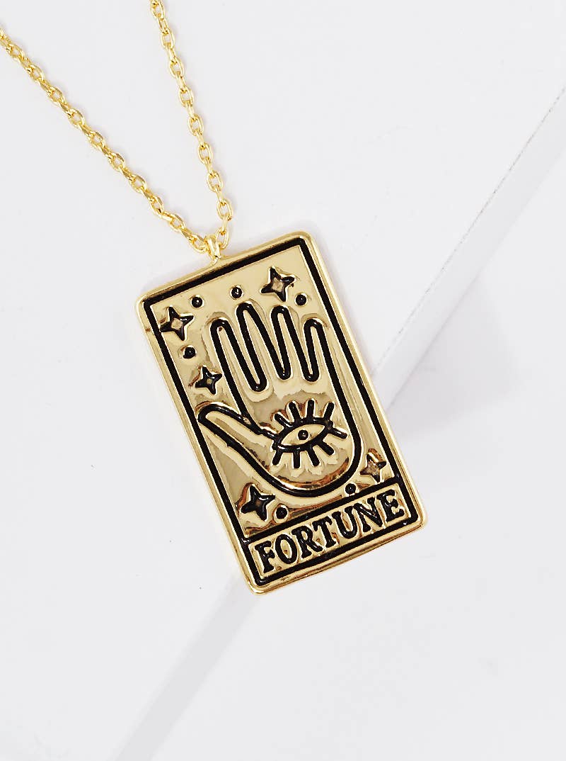 Gold Plated Tarot Card Necklace