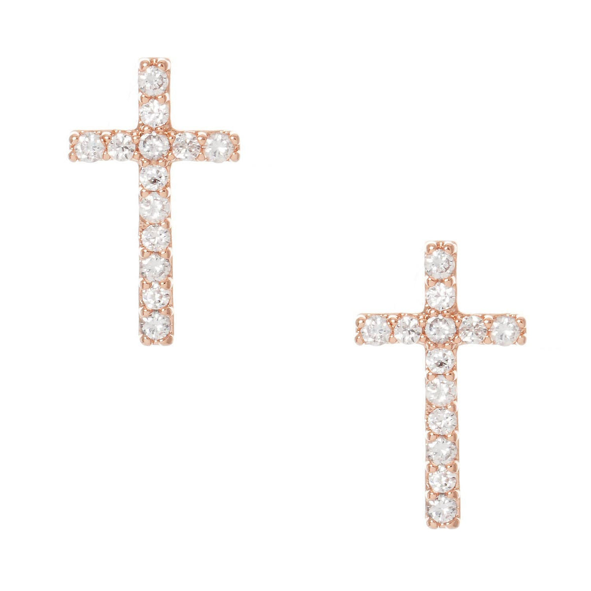 Gold Petite Cross Stud Earrings