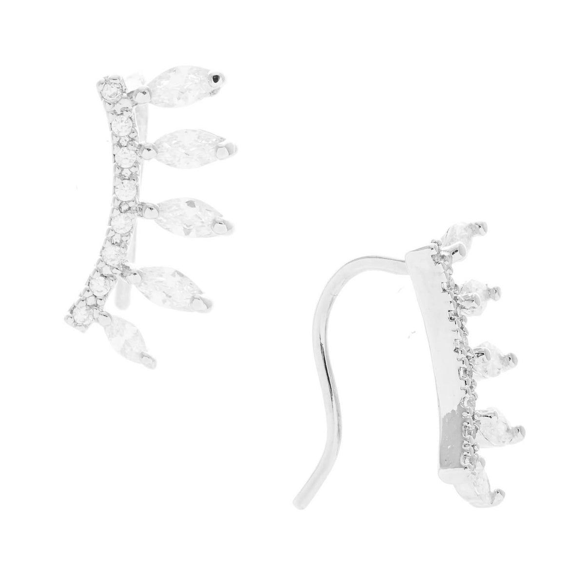 Gold Swarovski Crystal Curved Earrings
