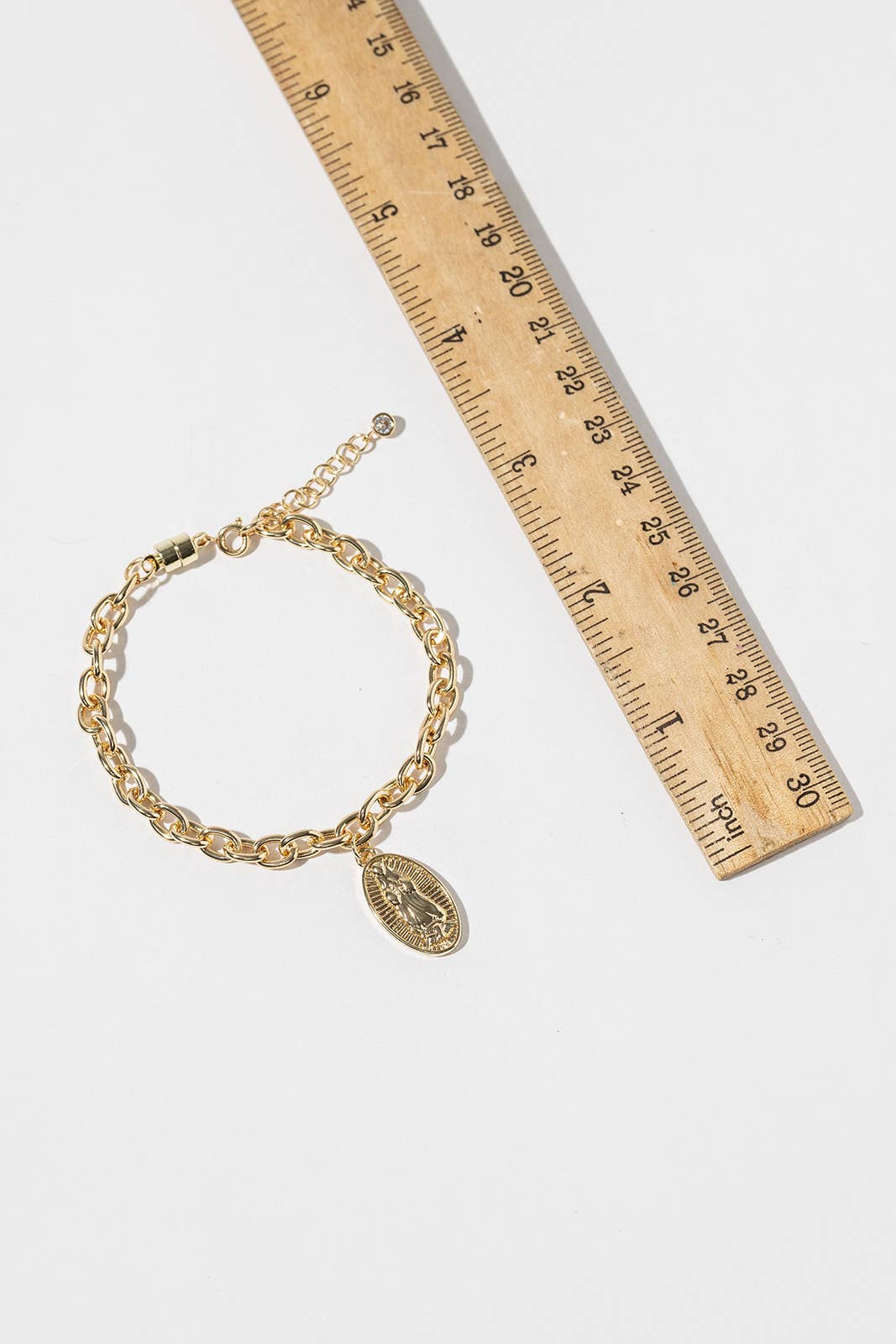 Magnetic Clasp Religious Oval Charm Bracelet