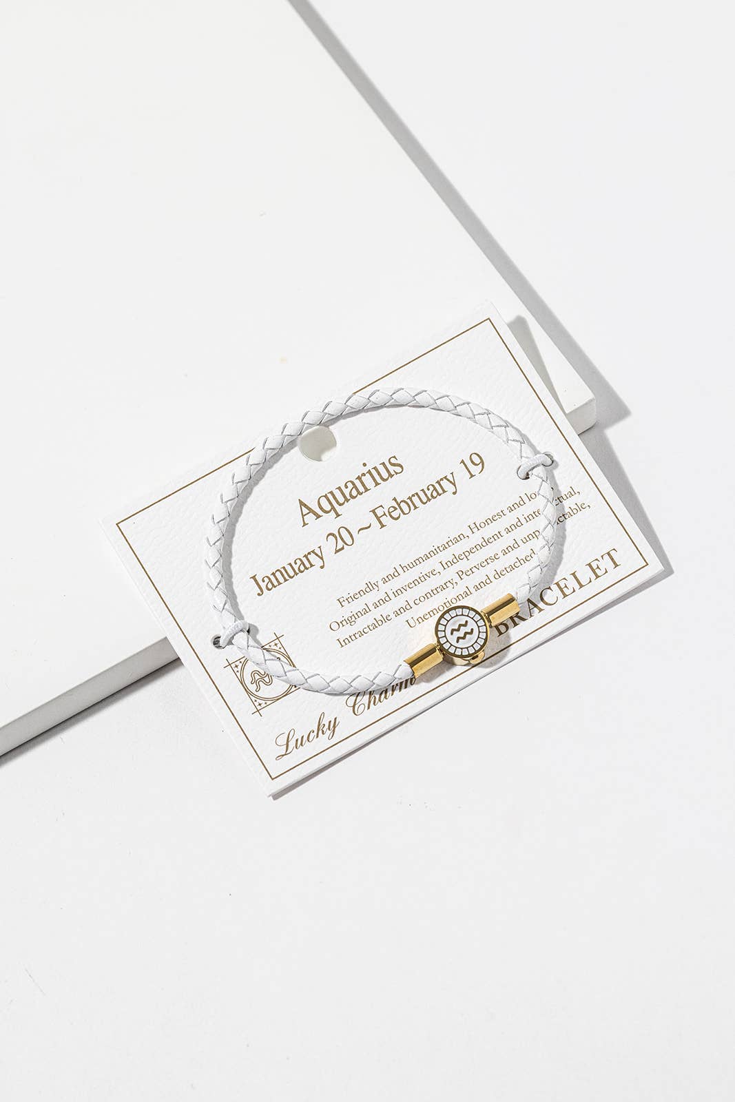 Zodiac Code Collection Braided Leather Charm Bracelet