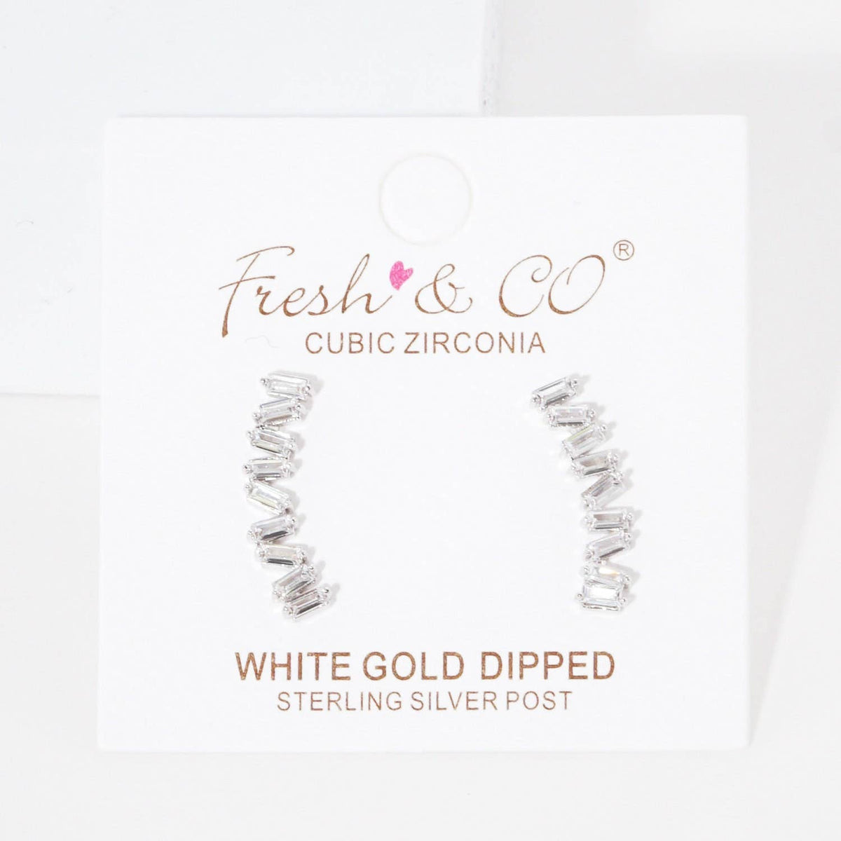 Gold Plated Zig Zag Ear Climber Earrings