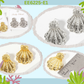 Sea-Life-Theme Ball-Texture Shell Design Post Earrings