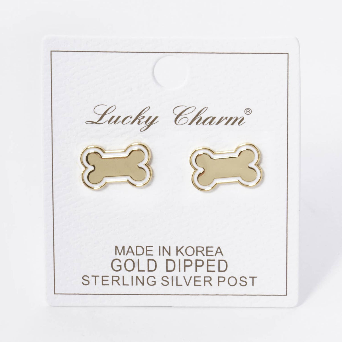 GAME DAY MASCOT 9MM ENAMEL DOG BONE TREAT STUD EARRINGS