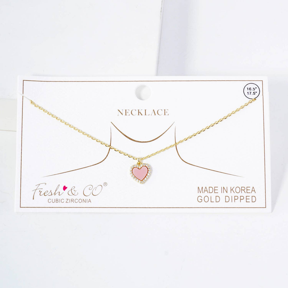 Pave-Set Cubic-Zirconia 9mm Heart Pendant Necklace