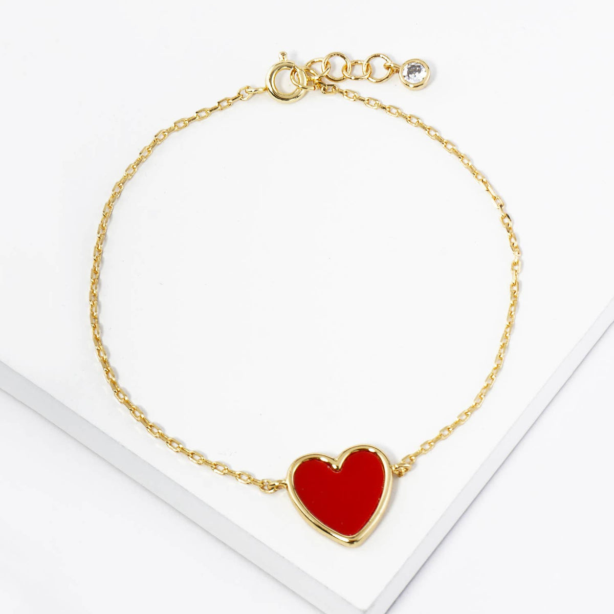 Minimalist Heart Charm Bracelet - Multi-Color Collection