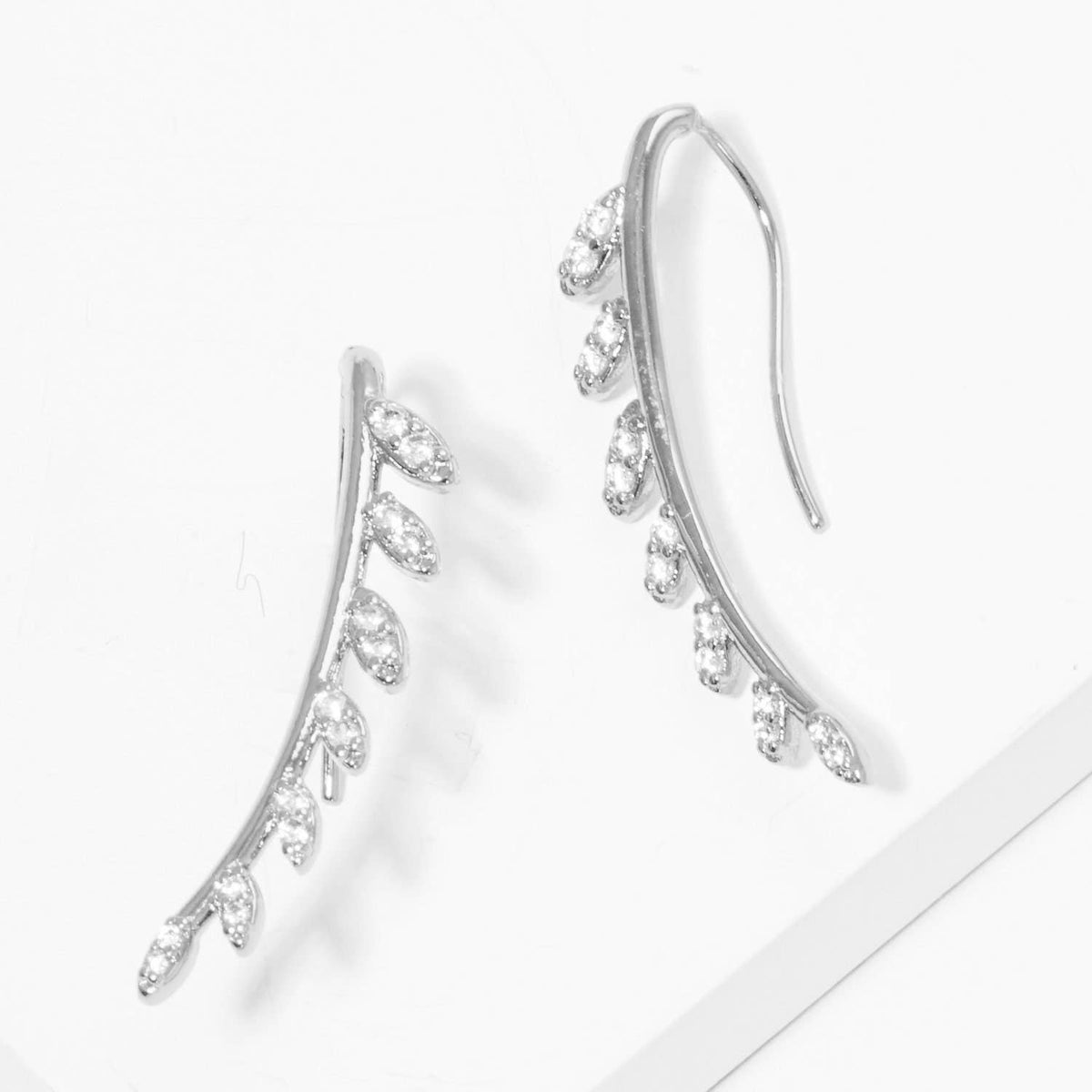 Gold Leaf Vine Ear Crawler Earrings