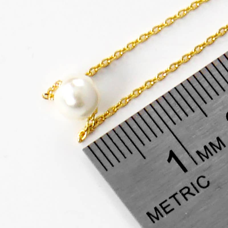 Dainty Single Pearl Pendant Necklace for Bridesmaid