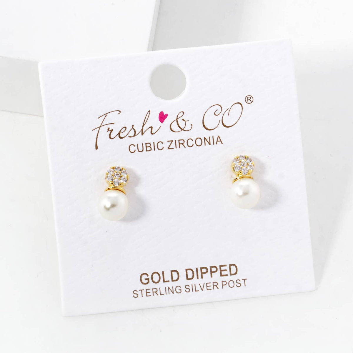 Gold Dipped Freshwater Pearl Studs