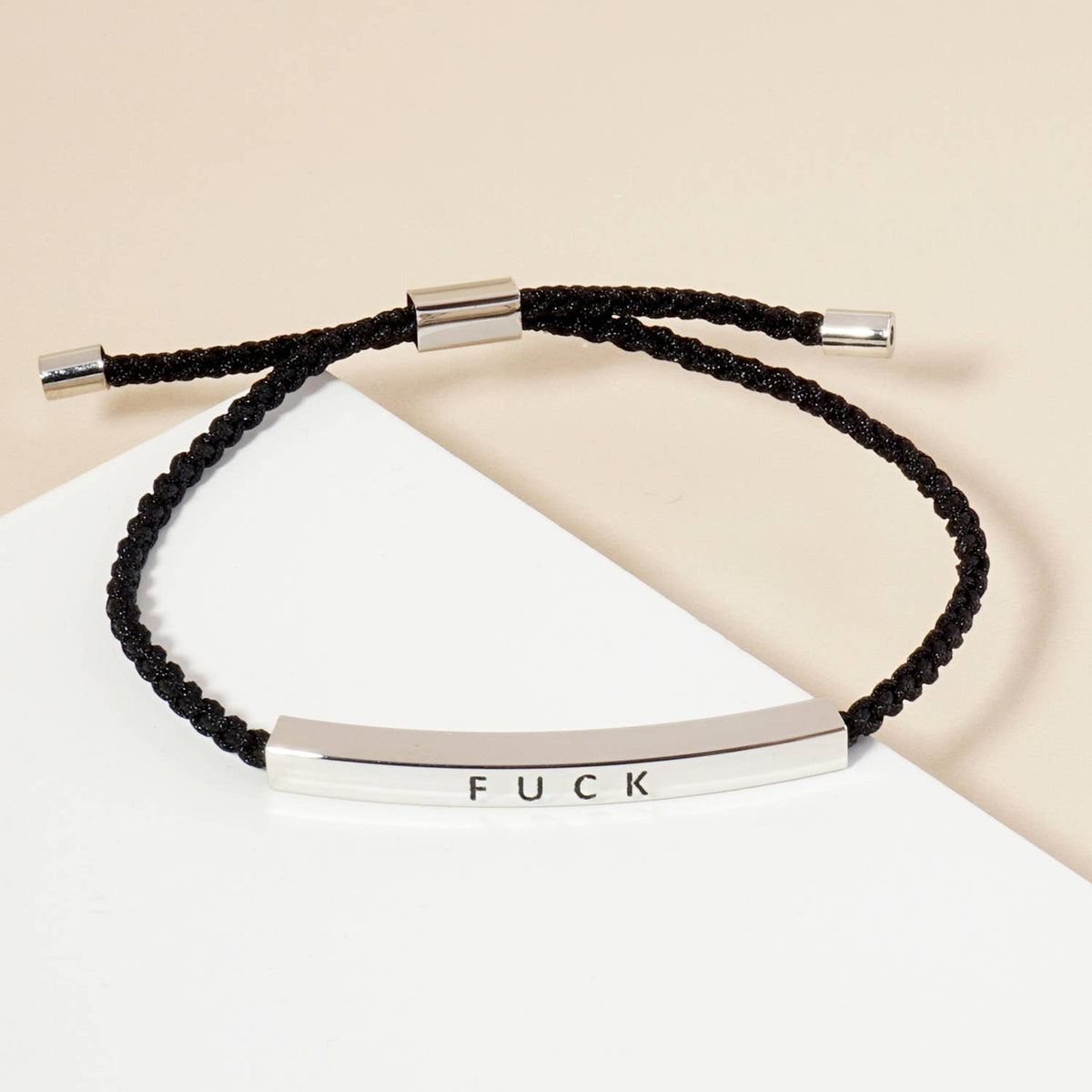 Inspirational Messages "Fuck" Tube Bar Bracelet