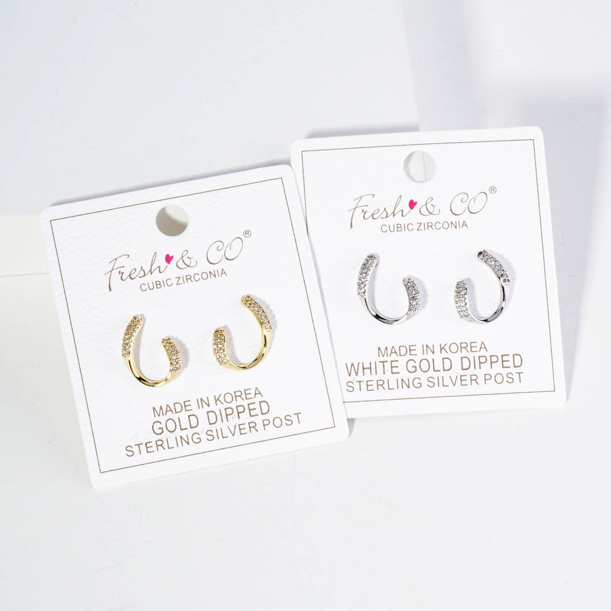 18K Gold Dipped Front Facing 16mm Cubic Zirconia Small Hoop