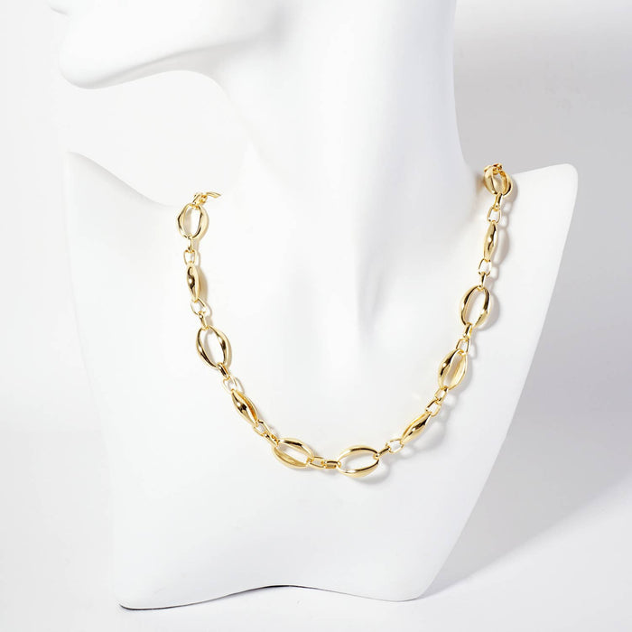 Polished Oval-Shaped 16-7mm Chain Necklace