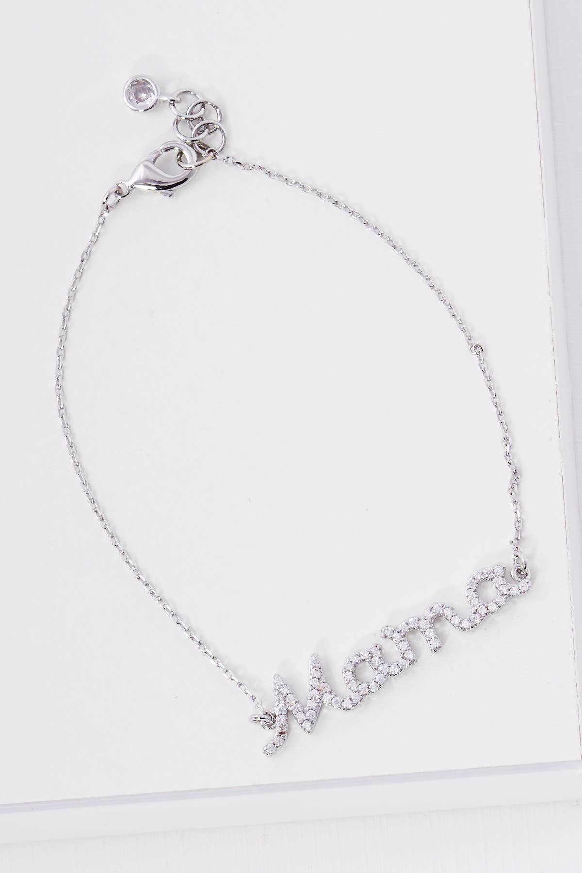 Minimalist Pavé "Mama" Lettering Bracelet