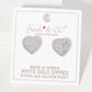 Pave-Set 15mm Heart-Shaped 18K-Gold-Dipped Stud Earrings