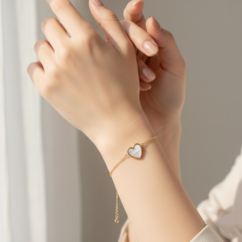 Minimalist Heart Charm Bracelet - Multi-Color Collection