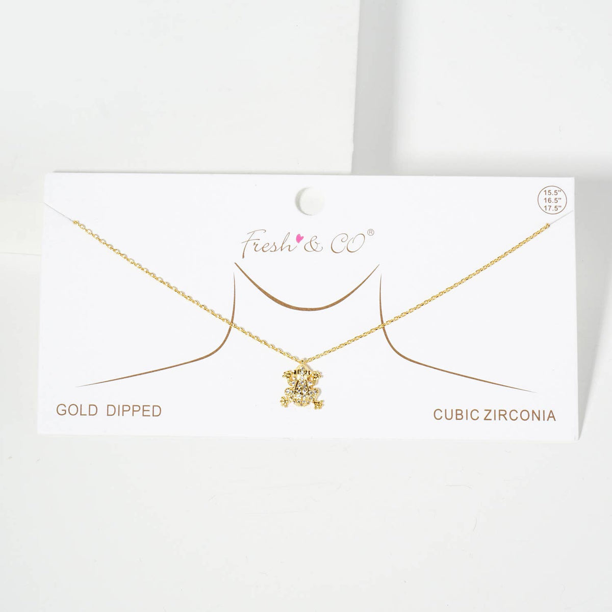Dainty Pave CZ Frog Pendant Necklace