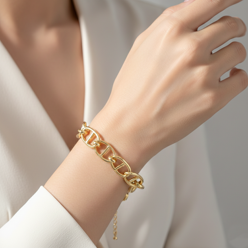Gold-Tone Mariner Link Chain Bracelet