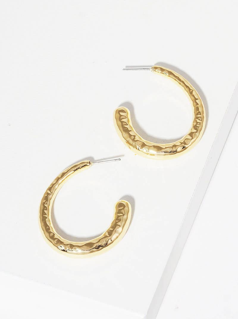 Gold Plated Snake Skin Hoop Earrings