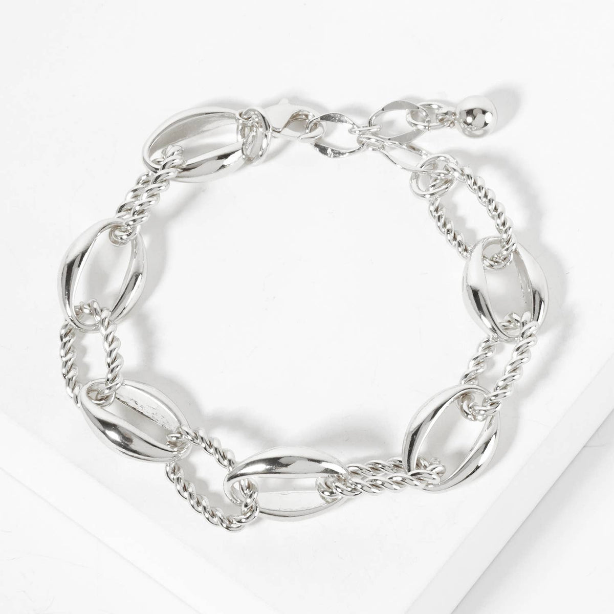 Polished Brass 15mm Twisted Chain and Oval Link Bracelet