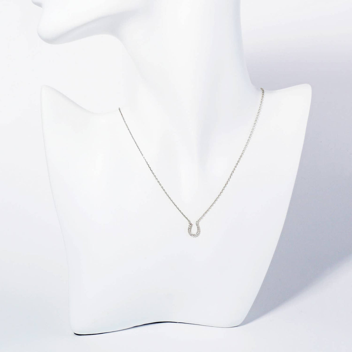 Lucky Horseshoe Pave Charm Necklace