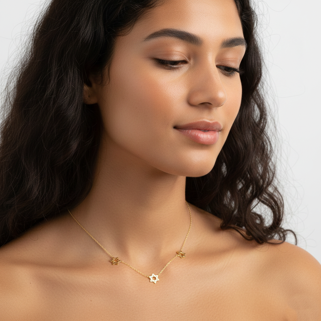 Stellar Triple Charm Chain Necklace