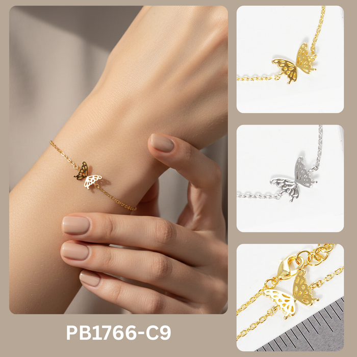 Minimalist Butterfly Charm Bracelet