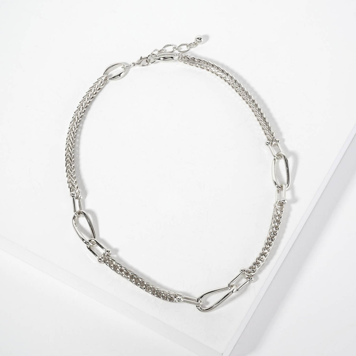 Interlocking Oval and HardWear Links Wheat-Chain Necklace