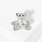 Holding-a-CZ-Heart Teddy-Bear Brass Brooch