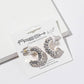 Crystal Half-Hoop Earrings – Pavé Dome Crescent, Gold