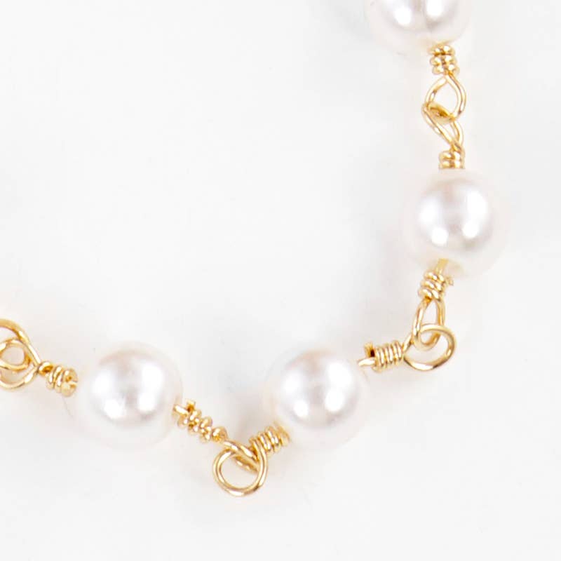 Dainty Pearl Station Choker Necklace