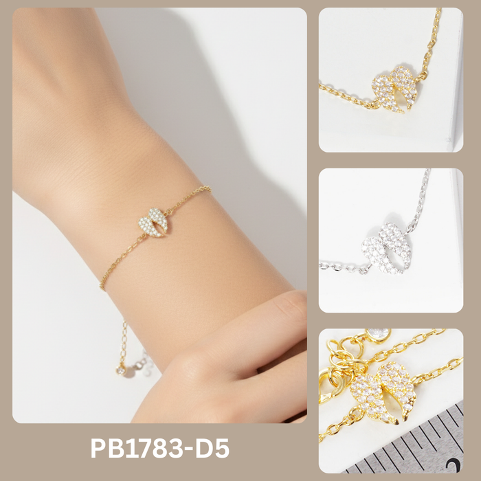 Minimalist Pavé Angel Wing Charm Bracelet