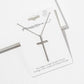 Long Crystal Cross Pendant Necklace – Full-Pavé Cross