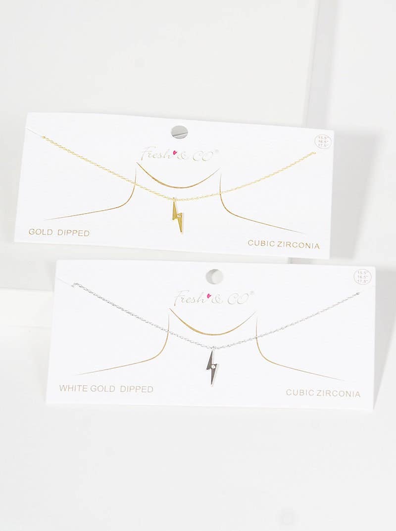 Gold Plated Thunder Charm Necklace