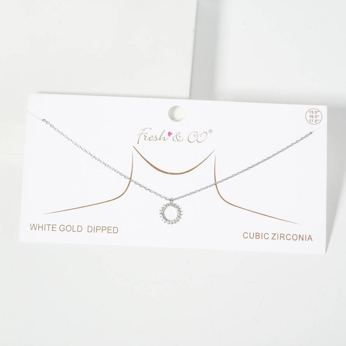 Minimalist Pave Circle Pendant Necklace
