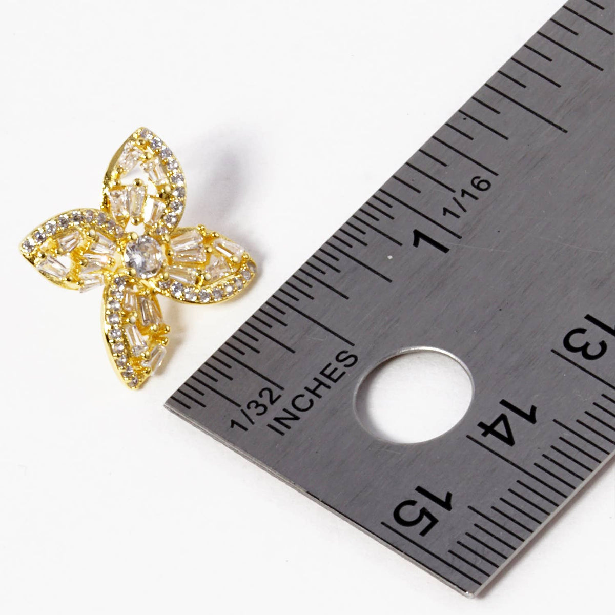 Dainty Cubic Zirconia Flower Stud Earrings