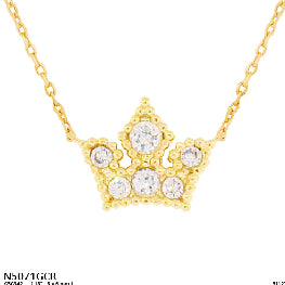 Minimalist Dainty Crown Pendant Necklace