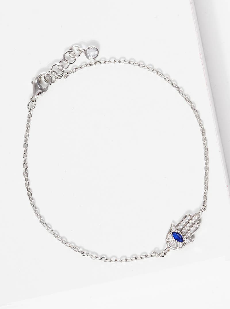 Minimalist Hamsa Hand Charm Bracelet