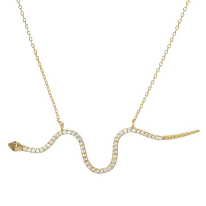 Gold Plated Snake Pendant Necklace